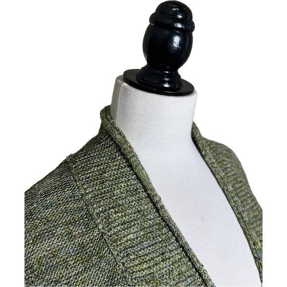 Classiques Entier Atelier Cotton Blend Slight Metallic Green Knit Cardigan M - Picture 5 of 9